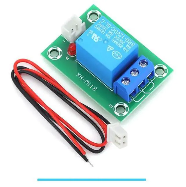 Alt view image 4 of 6 - XH-M118 Relay Module: 5V, 12V, 24V power supply, output 1 channel, normally open and normally closed, 10A, wire connection