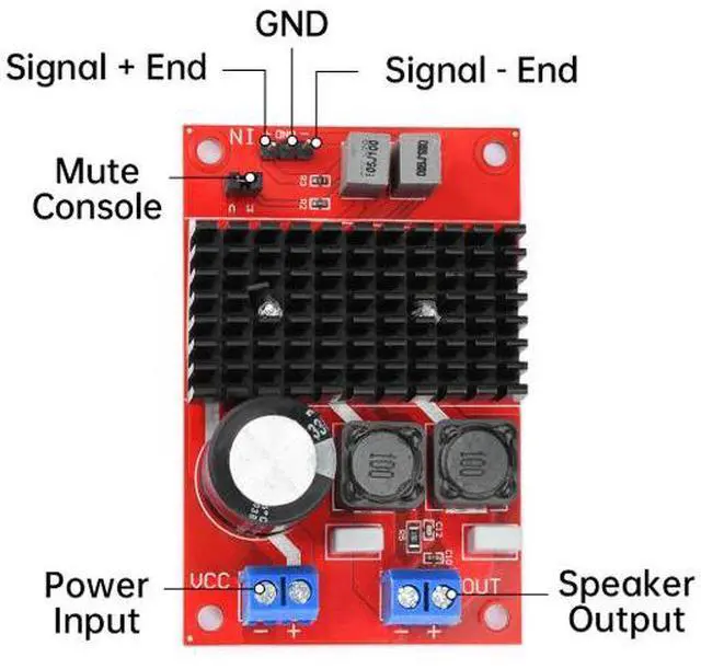 Alt view image 4 of 6 - TPA3116 Digital Power Amplifier Module - Single Channel 100W High-Power BTL Output High-End Hi-Fi Audio Amplifier