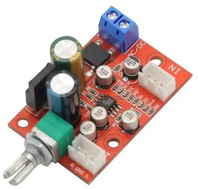 Alt view image 3 of 6 - AD828 operational amplifier preamplifier board, single power supply powered power amplifier preamplifier board with potentiometerAD828 operational amplifier preamplifier board, single power supply pow
