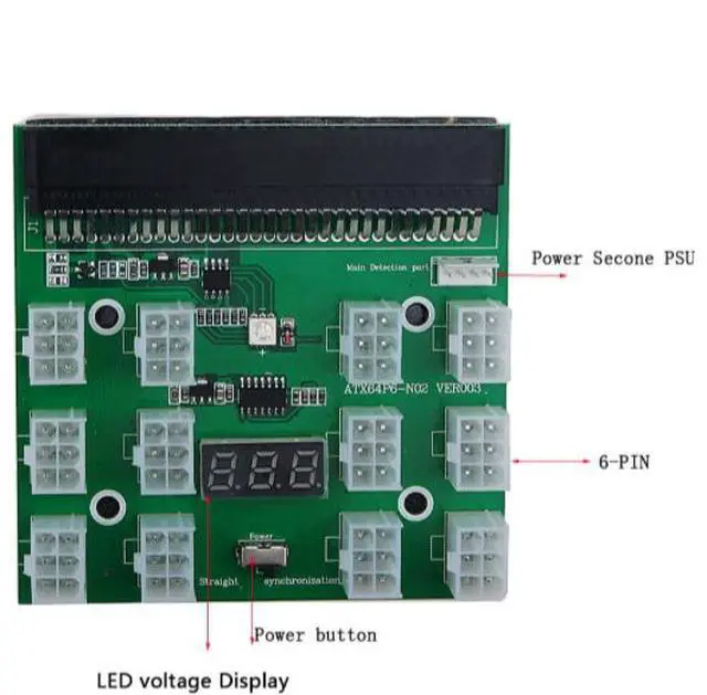 Alt view image 2 of 7 - 12 sets of 6P+2P power cables, server power conversion board, 6-pin adapter card, public graphics card power cable 60cm