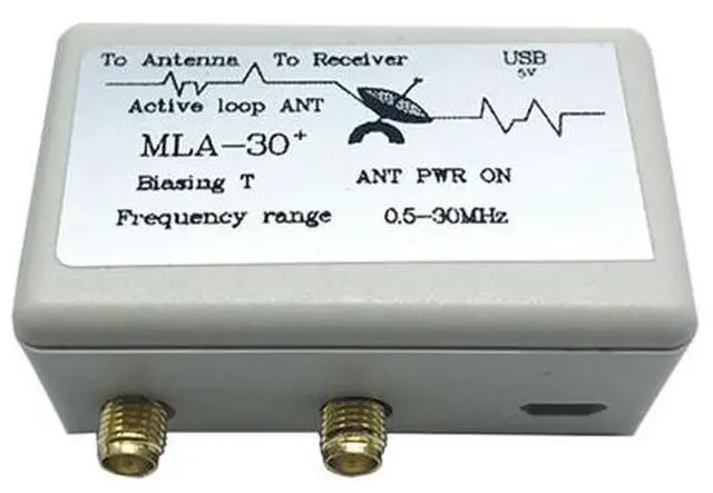 Alt view image 2 of 7 - Small loop antenna 5V bias power supply Bias-T feed power supply unit SMA female connector High gain