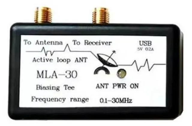 Main image of Small loop antenna 5V bias power supply Bias-T feed power supply unit SMA female connector High gain black