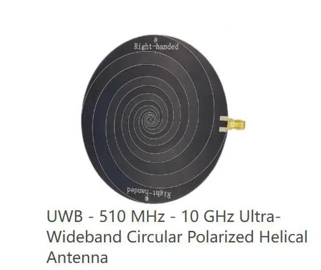 Alt view image 2 of 2 - High-frequency RFID 0.51 - 10GHz ultra-wideband circularly polarized antenna, equiangular helical antenna, left-handed and right-handed circular polarization