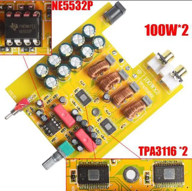 Alt view image 2 of 5 - TPA3116 High-power Amplifier Board - Premium Grade Finished Product - HIFI Level 2.0 Stereo Digital Amplifier Board