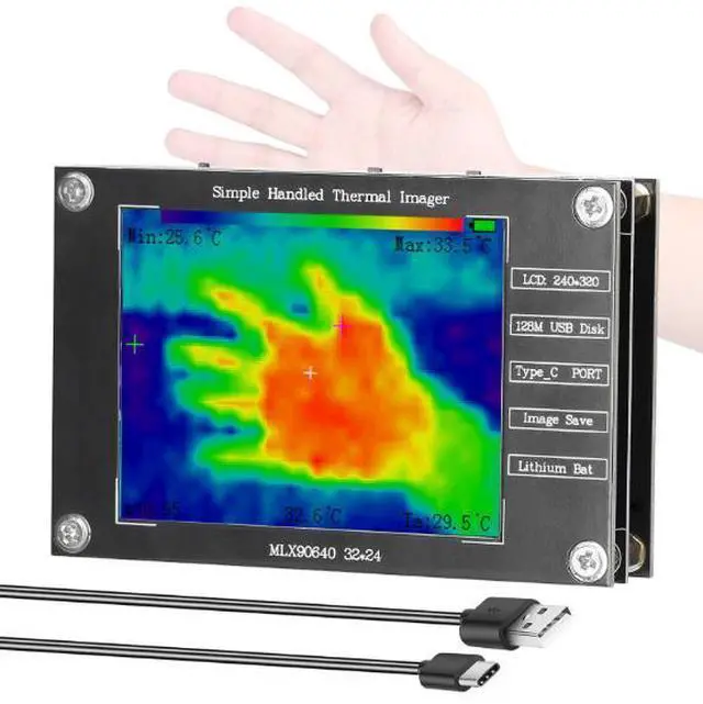 Main image of Handheld multi-functional 2.8 thermal imager MLX90640 digital infrared thermal imaging temperature detection inspection tool