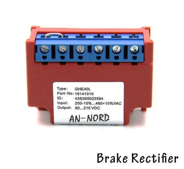 Alt view image 2 of 5 - AN-NORD/GHE40L Half-wave Rectifier Module 19141010 Motor Brake Brake Rectifier 215VDC
