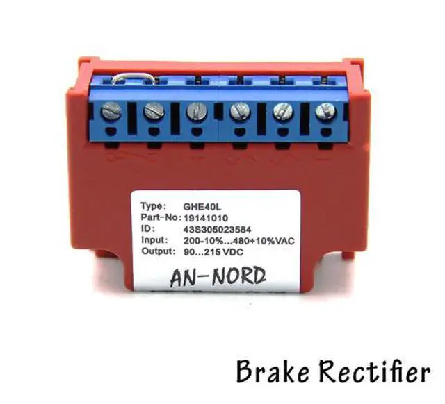 Alt view image 5 of 5 - AN-NORD/GHE40L Half-wave Rectifier Module 19141010 Motor Brake Brake Rectifier 215VDC
