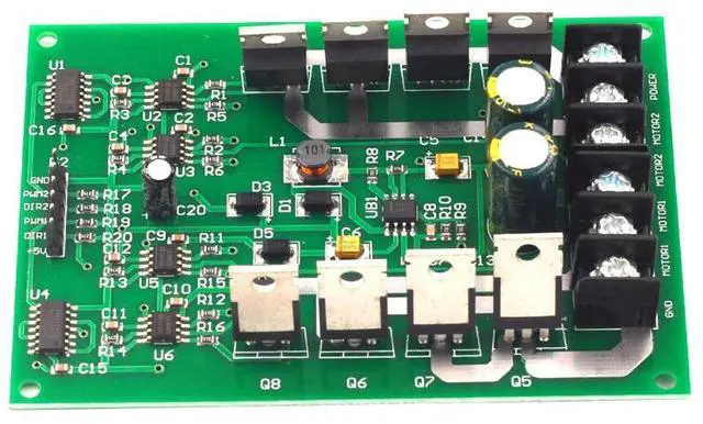 Main image of 10A dual-channel motor drive module with high-power H-bridge, brake function, DC motor drive board, dual channels