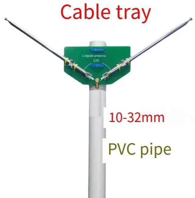 Alt view image 5 of 5 - Frequency: 78 MHz - 1 GHz Positive V Horn Antenna V-dipole antenna - v1