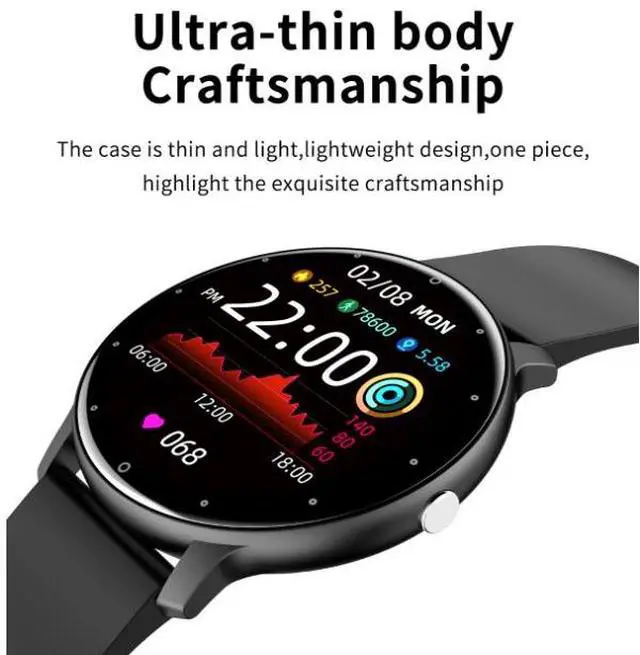 Alt view image 2 of 5 - ZL02 Bluetooth music heart rate blood pressure oxygen saturation sleep multi-exercise voice assistant smart sports watch Purple tape