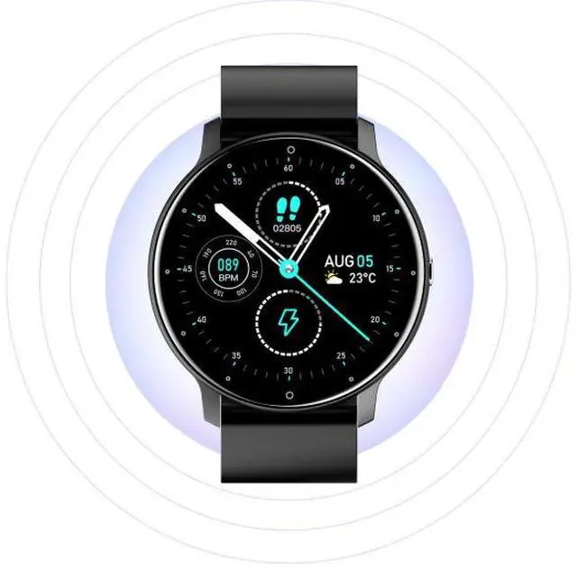 Alt view image 3 of 5 - ZL02 Bluetooth music heart rate blood pressure oxygen saturation sleep multi-exercise voice assistant smart sports watch Purple tape