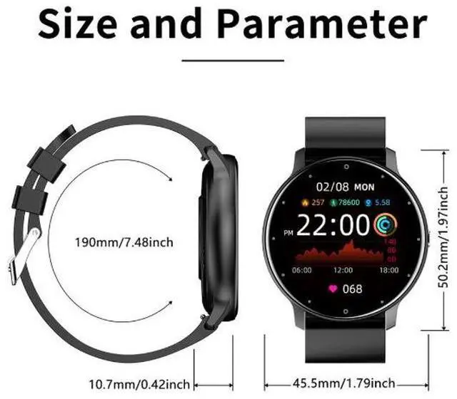 Alt view image 5 of 5 - ZL02 Bluetooth music heart rate blood pressure oxygen saturation sleep multi-exercise voice assistant smart sports watch Purple tape