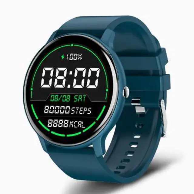 Main image of ZL02 Bluetooth music heart rate blood pressure oxygen saturation sleep multi-exercise voice assistant smart sports watch Blue tape