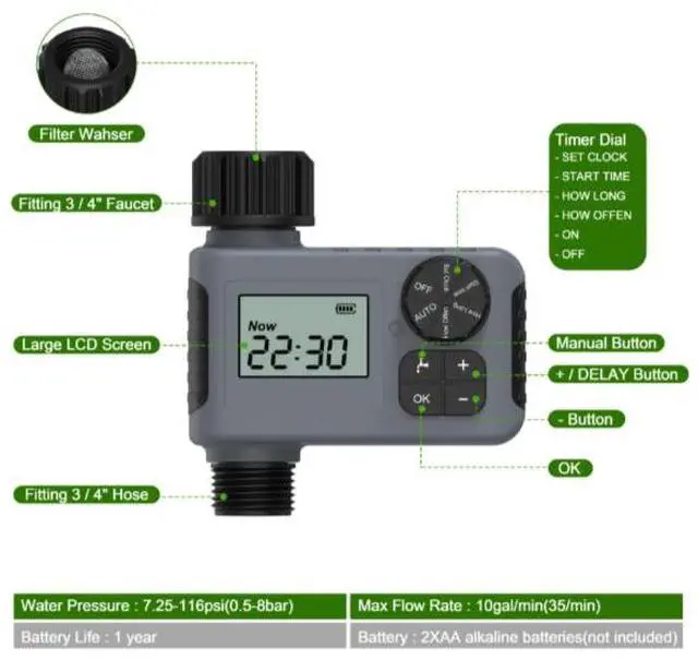 Alt view image 5 of 5 - New smart irrigation timer outdoor garden watering device automatic water valve controller for watering apparatus