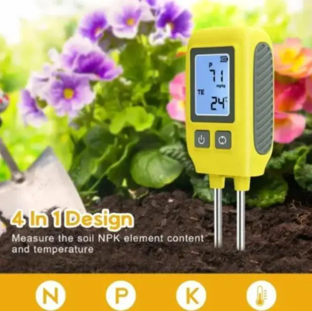Alt view image 4 of 5 - Soil Nitrogen, Phosphorus and Potassium Analyzer - Digital Display - Four-in-One Fertility, Organic Matter, Trace Element and Fertilizer Content Tester