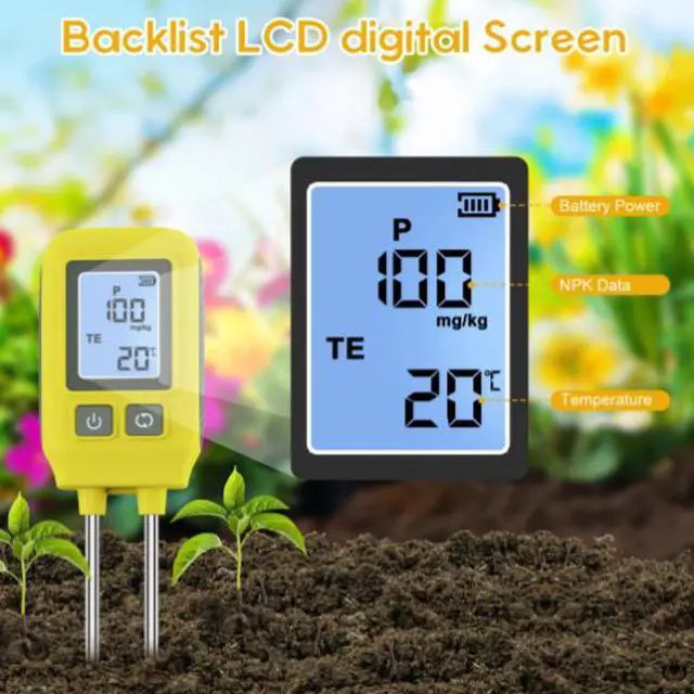 Alt view image 5 of 5 - Soil Nitrogen, Phosphorus and Potassium Analyzer - Digital Display - Four-in-One Fertility, Organic Matter, Trace Element and Fertilizer Content Tester