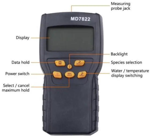 Alt view image 2 of 5 - MD7822 Intelligent Grain Moisture Tester Digital Moisture Meter Handheld Probe Digital Humidity Meter