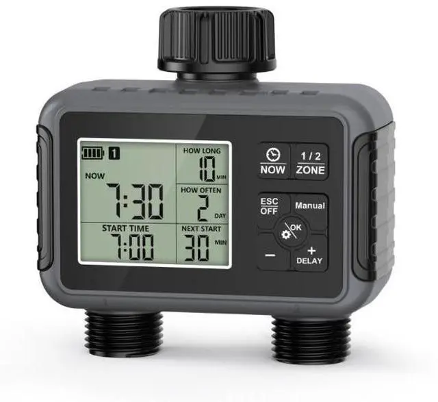 Main image of New model irrigation timer dual outlet water valve outdoor garden intelligent watering controller automatic flower waterer