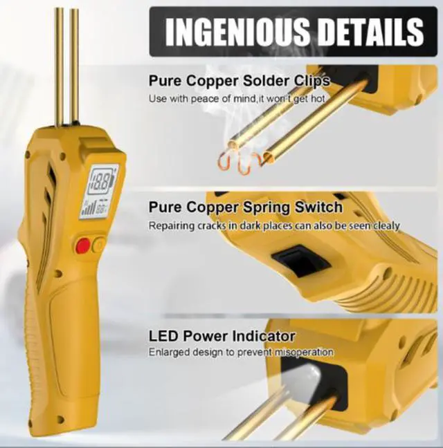 Alt view image 6 of 7 - New handheld LCD wireless car bumper repair machine, plastic bumper repair welding gun, welding nails yellow