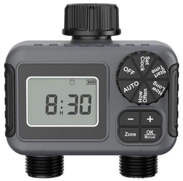 Main image of Irrigation Timer Compact Version Dual Outlet Valve Outdoor Garden Smart Watering Controller Automatic Flower Watering Device