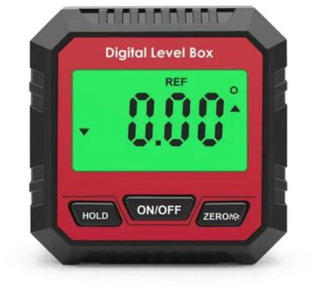 Main image of Magnetic-powered digital angle gauge, portable mini electronic slope gauge, multi-functional high-precision angle measuring instrument red 1.5V