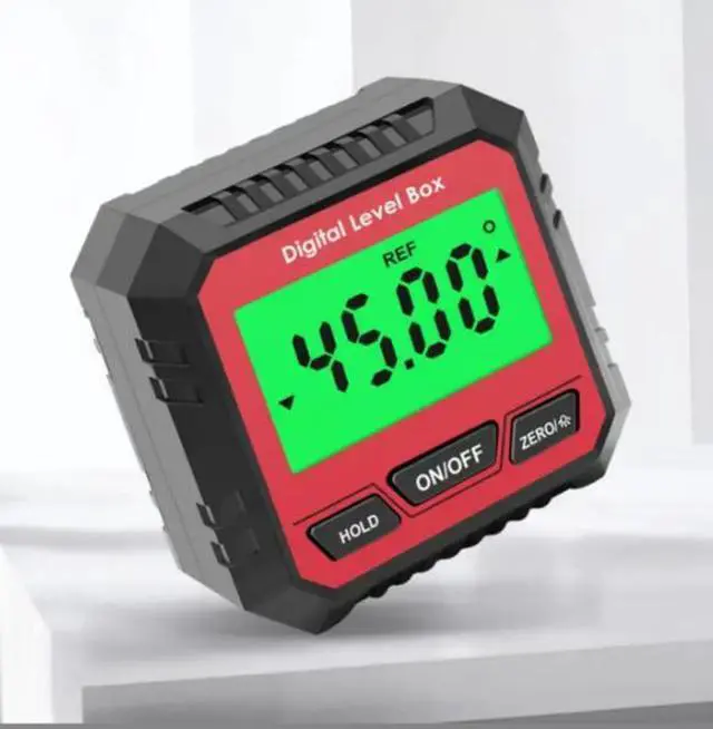 Alt view image 2 of 7 - Magnetic-powered digital angle gauge, portable mini electronic slope gauge, multi-functional high-precision angle measuring instrument red 1.5V