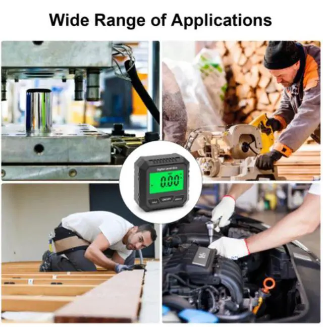 Alt view image 7 of 7 - Magnetic-powered digital angle gauge, portable mini electronic slope gauge, multi-functional high-precision angle measuring instrument red 1.5V