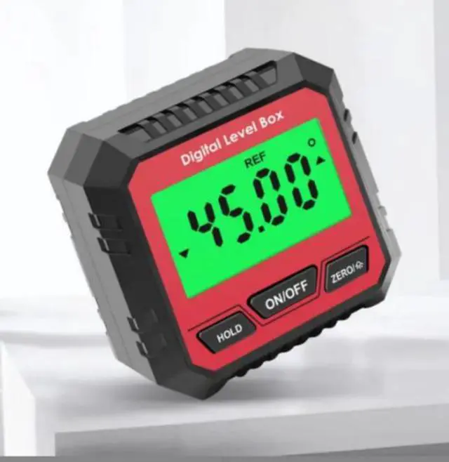 Alt view image 3 of 7 - Magnetic-powered digital angle gauge, portable mini electronic slope gauge, multi-functional high-precision angle measuring instrument red 1.5V