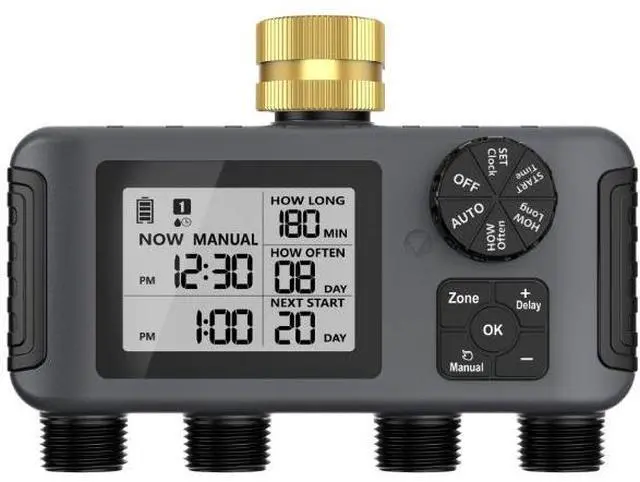 Main image of New outdoor intelligent multi-control four-way valve automatic irrigation timer for outdoor garden flower watering