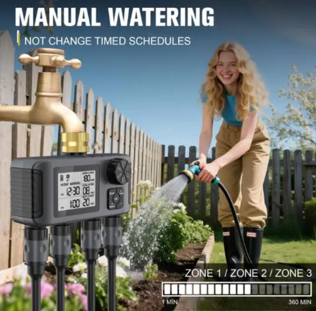 Alt view image 4 of 5 - New outdoor intelligent multi-control four-way valve automatic irrigation timer for outdoor garden flower watering