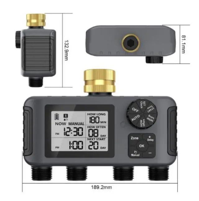 Alt view image 5 of 5 - New outdoor intelligent multi-control four-way valve automatic irrigation timer for outdoor garden flower watering