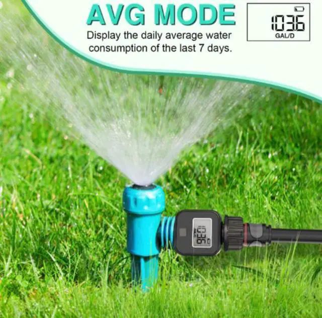 Alt view image 5 of 5 - New product water flow meter for measuring water flow. Records the average water flow every week. Pool, garden and lawn water flow recorder.