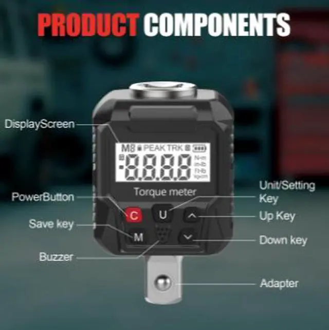 Alt view image 3 of 6 - Digital Torque Meter, Torque Tester, Electronic Torque Gauge, High-Precision Kilogram Torque Wrench, Torque Testing Instrument