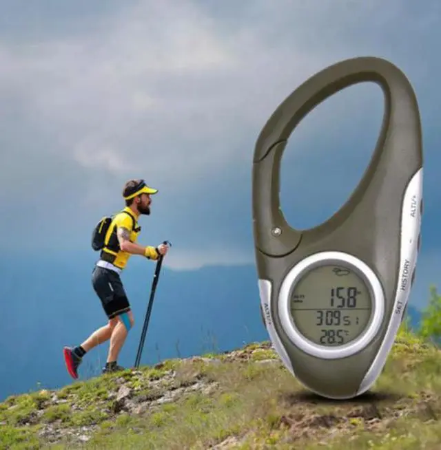 Alt view image 3 of 5 - Barometer fishing height gauge, mountaineering clip altitude gauge, handheld pressure gauge, altitude meter, temperature gauge
