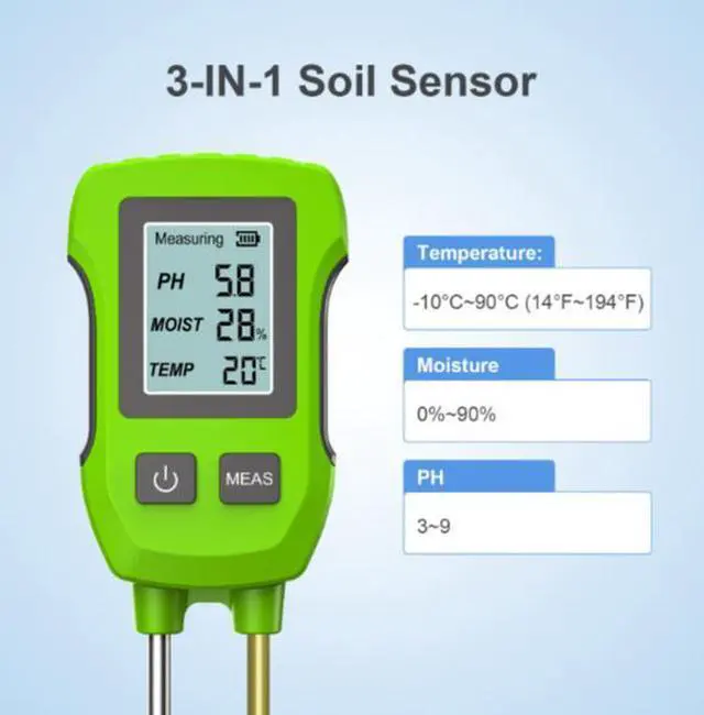 Alt view image 3 of 5 - New digital three-in-one soil tester for pH/temperature/humidity - Soil testing instrument for orchard and pot planting in gardens