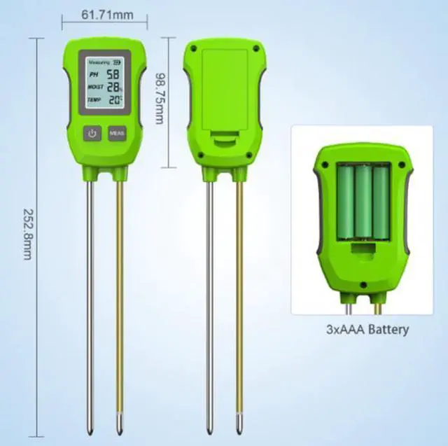 Main image of New digital three-in-one soil tester for pH/temperature/humidity - Soil testing instrument for orchard and pot planting in gardens