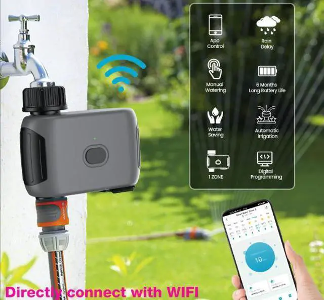 Alt view image 2 of 5 - Wifi intelligent flower watering timer - Remote control for automatic watering of gardens and lawns - Controller for automatic irrigation