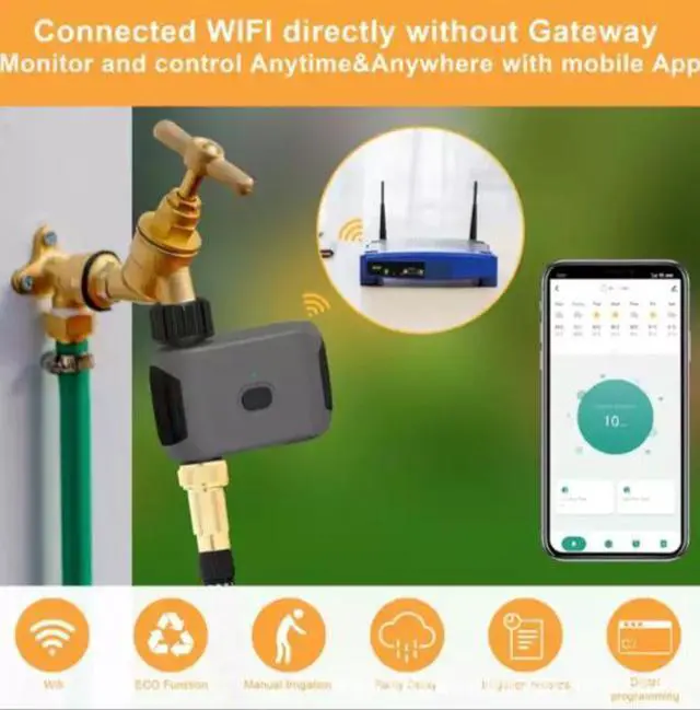 Alt view image 5 of 5 - Wifi intelligent flower watering timer - Remote control for automatic watering of gardens and lawns - Controller for automatic irrigation