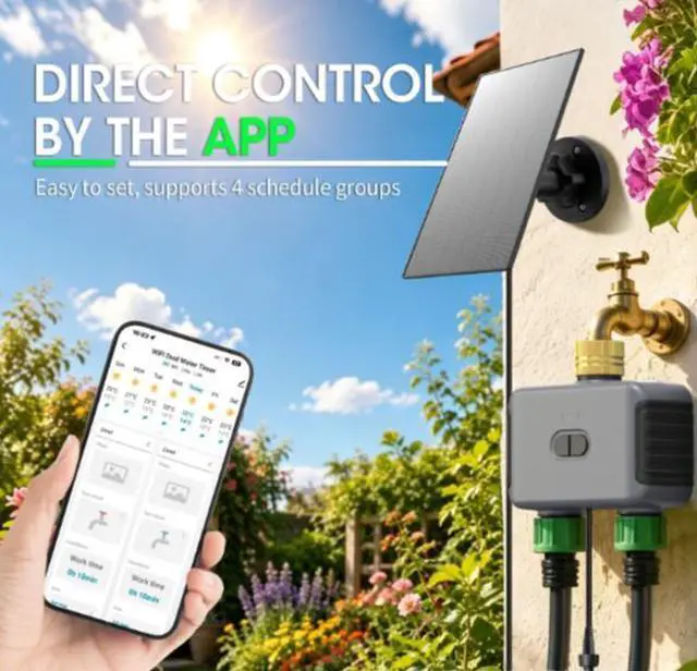 Alt view image 4 of 6 - WiFi intelligent dual-channel water valve controller - intelligent garden watering device - mobile phone timed water valve irrigation tool