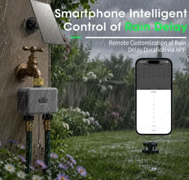 Alt view image 5 of 6 - WiFi intelligent dual-channel water valve controller - intelligent garden watering device - mobile phone timed water valve irrigation tool