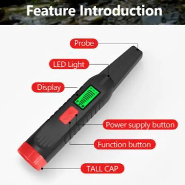 Alt view image 5 of 6 - New handheld metal detector - Metal detector with LCD display - Treasure finder detector red
