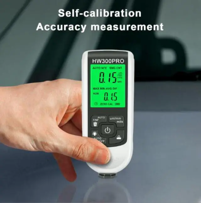 Alt view image 2 of 7 - HW-300PRO High Precision Coating Thickness Gauge, Anti-Slip Paint Film Tester, Dry Film Thickness Gauge, Thickness Measuring Instrument, Thickness Gauge