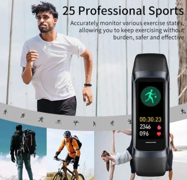 Alt view image 4 of 5 - C60 Intelligent Fitness Bracelet for Heart Rate Monitoring, Shockproof, Counting Steps, Sleep Reminder, Bluetooth Smart Bracelet