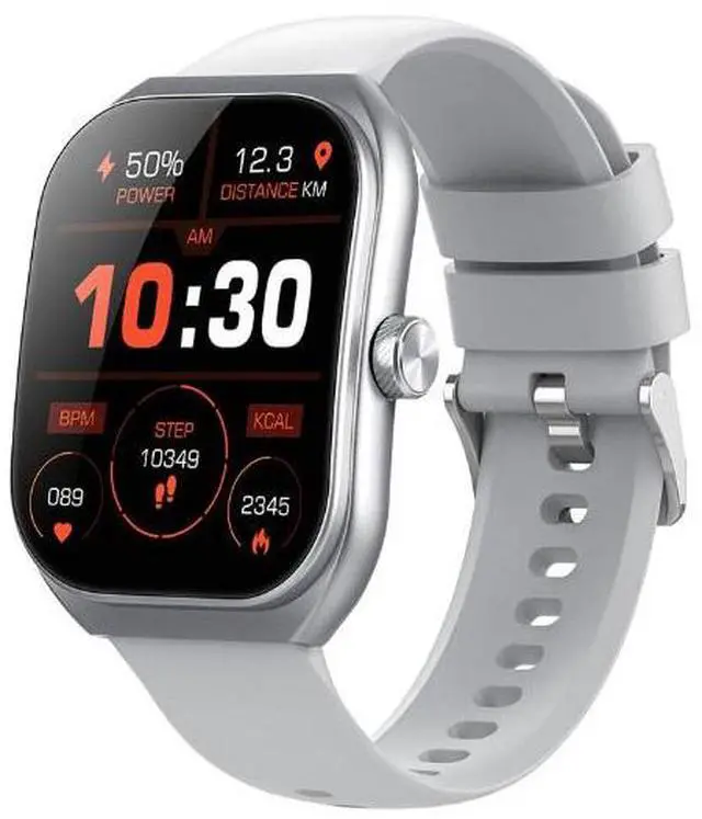 Alt view image 2 of 6 - New curved screen smartwatch with Bluetooth calling function, IP68 water-resistant, continuous heart rate monitor and blood oxygen sensor Silver