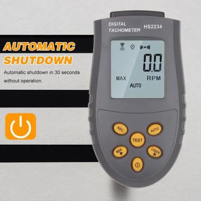 Alt view image 3 of 5 - HS2234 Non-contact Laser Speed Meter Digital Motor Speed Measuring Instrument Photoelectric Speed Meter