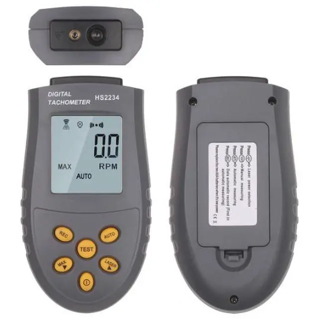 Alt view image 2 of 5 - HS2234 Non-contact Laser Speed Meter Digital Motor Speed Measuring Instrument Photoelectric Speed Meter