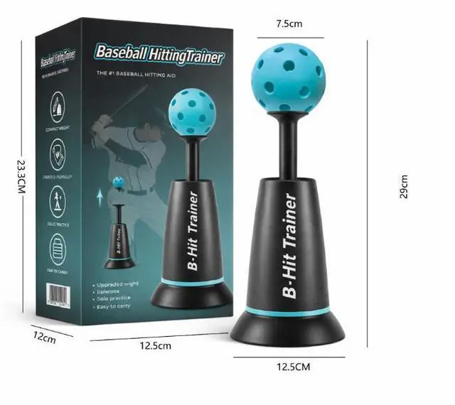 Alt view image 5 of 5 - Sports tee popper baseball hitting trainer can be customized One base + 3 balls