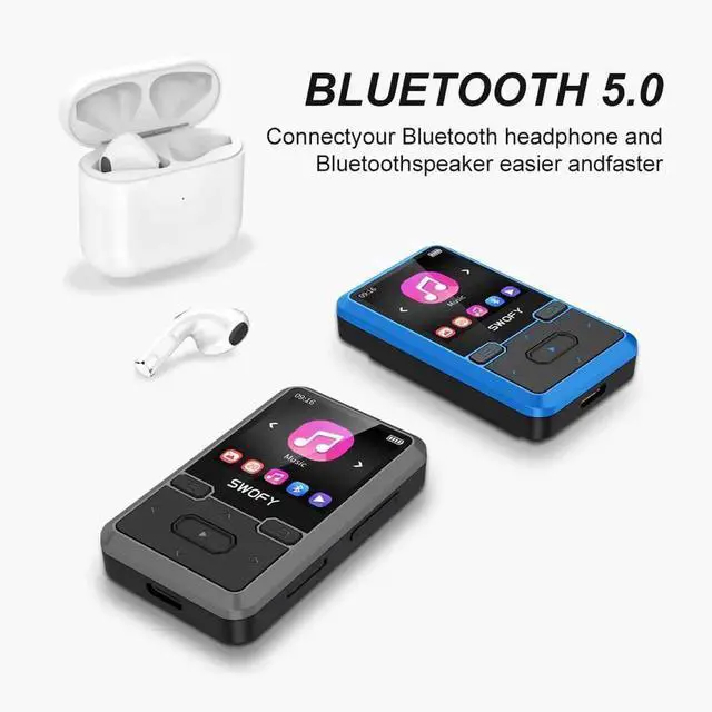 Alt view image 5 of 7 - 32GB Clip Mp3 Player with Bluetooth 5.0, Mini Portable Wearable Mp3 Player with FM Radio Recording, Music mp3 Player for Kids with Pedometer Mp3 and Mp4 Player, Max 128GB TF Card (Black)