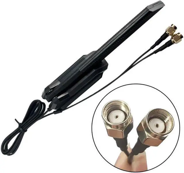 Alt view image 2 of 5 - WiFi 6 6E Tri-Band Antenna 6GHz 5.8GHz 2.4GHz Magnetic Base Replacement Antenna for PC Desktop Computer Asus Rog Strix Gigabyte Aorus Gaming WiFi Motherboard Card WiFi Antenna pc
