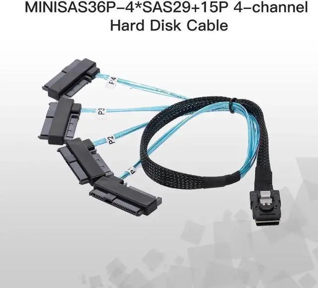 Alt view image 6 of 7 - Shenzhong LSI / 3Ware Molex mini SAS SFF-8087 to SFF-8482 and power x4 SAS cable